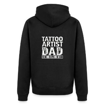 Tattoo Artist Dad The Idol The Myth Tattoo Arts - Unisex Premium Bio Zip Hoodie - Schwarz - Hinten - Nico (187cm)