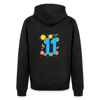 Space adventure for 11-year-old explorers - Unisex Premium Organic Zip Hoodie - black - Back - Nico (187cm)