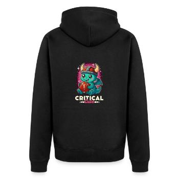 Dragon ds 20 kritisch niedlich - Unisex Premium Bio Zip Hoodie - Schwarz - Hinten - Nico (187cm)