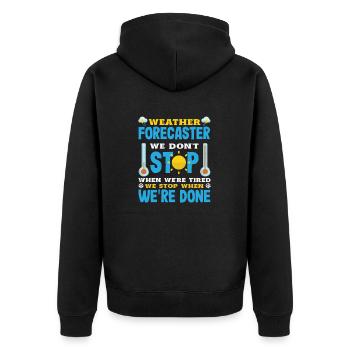 Météorologie amusante Passionnés de météo - Veste à capuche bio Premium Unisexe - noir - Dos - Nico (187cm)