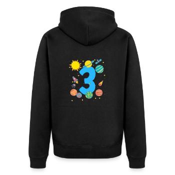 Space Adventure for Birthday Girl - Unisex Premium Organic Zip Hoodie - black - Back - Nico (187cm)