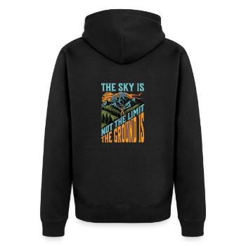 Skydiving The Sky Is Not The Limit Skydiving Lover - Unisex Premium Organic Zip Hoodie - black - Back - Nico (187cm)