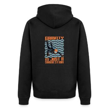 Skydiving Gravity Is Just A Suggestion Parachuting - Unisex Premium Organic Zip Hoodie - black - Back - Nico (187cm)