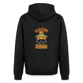 Nacho Average Chef Mit Humor - Unisex Premium Bio Zip Hoodie - Schwarz - Hinten - Nico (187cm)