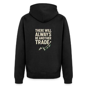 Es Wird Immer Einen Anderen Trade Geben - Trading - Unisex Premium Bio Zip Hoodie - Schwarz - Hinten - Nico (187cm)