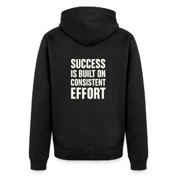 Le succès vient d’un effort constant - - Veste à capuche bio Premium Unisexe - noir - Dos - Nico (187cm)