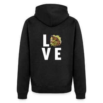 Salamanders Salamander - Unisex Premium Bio Zip Hoodie - Schwarz - Hinten - Nico (187cm)