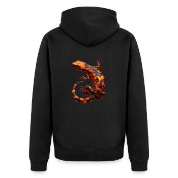 Salamanders Salamander - Unisex Premium Bio Zip Hoodie - Schwarz - Hinten - Nico (187cm)
