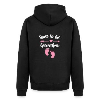 Bald Oma Spruch Großmutter Design - Unisex Premium Bio Zip Hoodie - Schwarz - Hinten - Nico (187cm)
