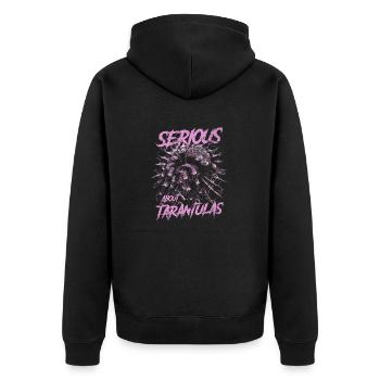 Serious About Tarantulas Pet Spider Owner - Unisex Premium Organic Zip Hoodie - black - Back - Nico (187cm)