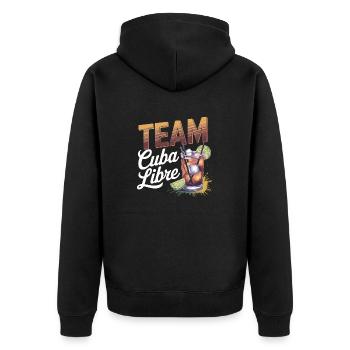 Cocktail Barkeeper Team Cuba Libre - Unisex Premium Bio Zip Hoodie - Schwarz - Hinten - Nico (187cm)