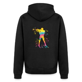 Biathlète Biathlon combiné nordique - Veste à capuche bio Premium Unisexe - noir - Dos - Nico (187cm)