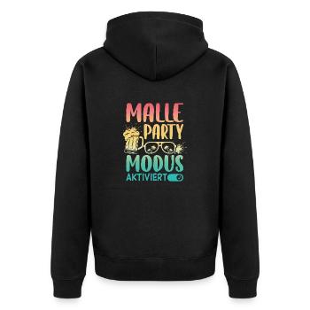 Malle Party Mode Enabled - Unisex Premium Organic Zip Hoodie - black - Back - Nico (187cm)