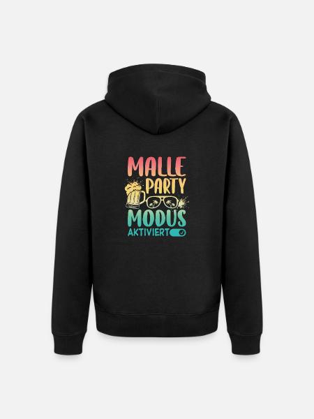 Malle Party Mode Enabled - Unisex Premium Organic Zip Hoodie - black