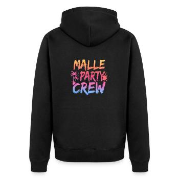 Malle Party Crew Mallorca Party Urlaub - Unisex Premium Bio Zip Hoodie - Schwarz - Hinten - Nico (187cm)