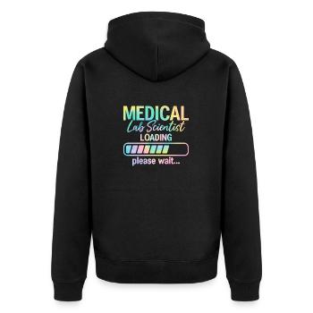 Scientifique de laboratoire Chargement Tie Dye Drôle MLS Médical - Veste à capuche bio Premium Unisexe - noir - Dos - Nico (187cm)