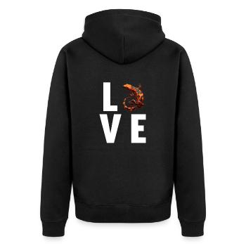 Salamanders Salamander - Unisex Premium Bio Zip Hoodie - Schwarz - Hinten - Nico (187cm)