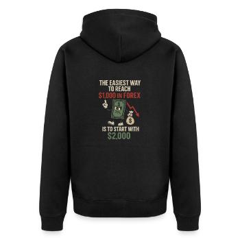 Le moyen le plus simple de 1 000 $ Forex Funny Trader - Veste à capuche bio Premium Unisexe - noir - Dos - Nico (187cm)
