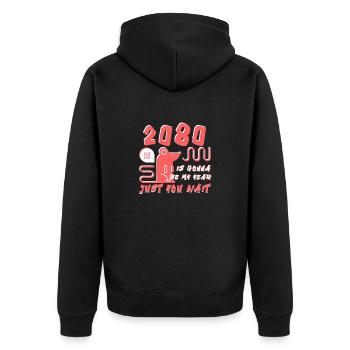 2080 va être mon année - Veste à capuche bio Premium Unisexe - noir - Dos - Nico (187cm)