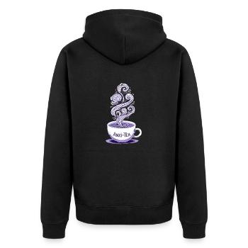 Anxiety disorder Anxiety disorder - Unisex Premium Organic Zip Hoodie - black - Back - Nico (187cm)