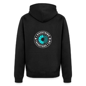 Anxiety disorder Anxiety disorder - Unisex Premium Organic Zip Hoodie - black - Back - Nico (187cm)