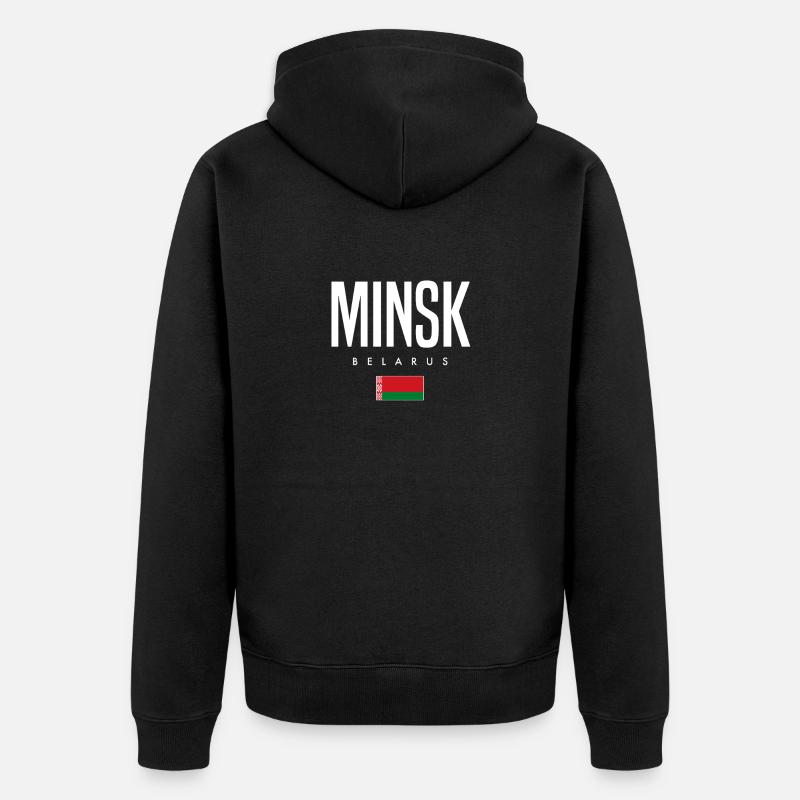 Minsk Biélorussie Weißrussland - Veste à capuche bio Premium Unisexe - noir