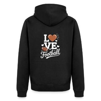 Amour du football américain - Veste à capuche bio Premium Unisexe - noir - Dos - Nico (187cm)