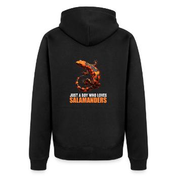 Salamanders Salamander - Unisex Premium Bio Zip Hoodie - Schwarz - Hinten - Nico (187cm)