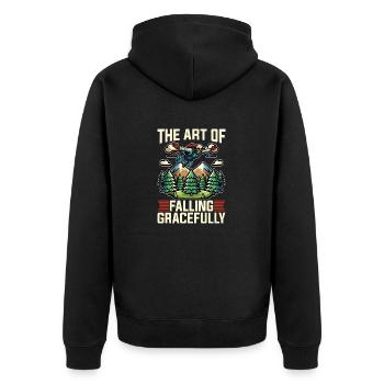 Skydiving The Art Of Falling Gracefully Skydive - Unisex Premium Organic Zip Hoodie - black - Back - Nico (187cm)