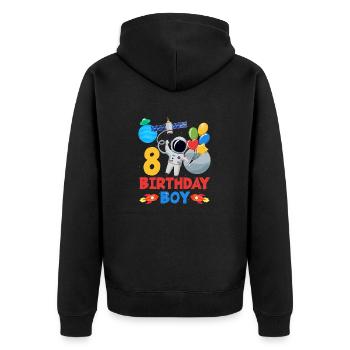 Space Adventure for Birthday Girl 8 - Unisex Premium Organic Zip Hoodie - black - Back - Nico (187cm)