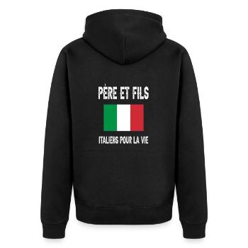 père et fils papa italien italie fêtes des pères - Veste à capuche bio Premium Unisexe - noir - Dos - Nico (187cm)