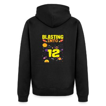 Aventure spatiale pour les 12 ans - Veste à capuche bio Premium Unisexe - noir - Dos - Nico (187cm)