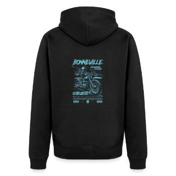 Bonneville Salt Flats Moto Vintage Biker - Veste à capuche bio Premium Unisexe - noir - Dos - Nico (187cm)