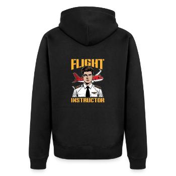 Instructeur de vol Professeur d’aviation École de pilotage - Veste à capuche bio Premium Unisexe - noir - Dos - Nico (187cm)