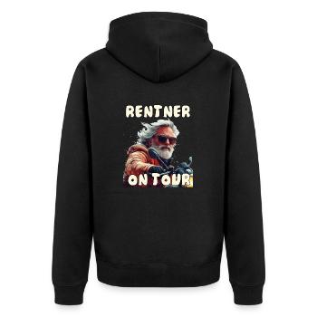 Pensioners on Tour - Unisex Premium Organic Zip Hoodie - black - Back - Nico (187cm)