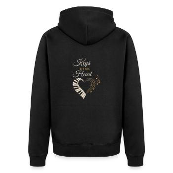 Classical Pianist Piano Life Music Recital - Unisex Premium Organic Zip Hoodie - black - Back - Nico (187cm)