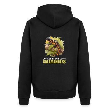 Salamanders Salamander - Unisex Premium Organic Zip Hoodie - black - Back - Nico (187cm)