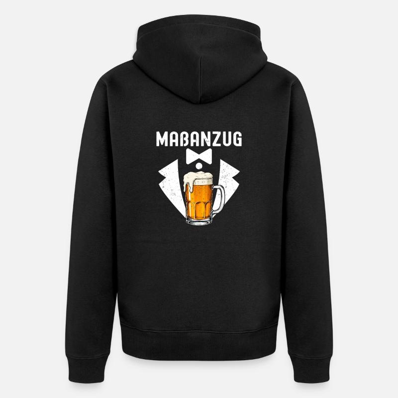 Maßanzug - Unisex Premium Bio Zip Hoodie - Schwarz