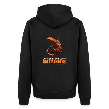 Salamanders Salamander - Unisex Premium Organic Zip Hoodie - black - Back - Nico (187cm)