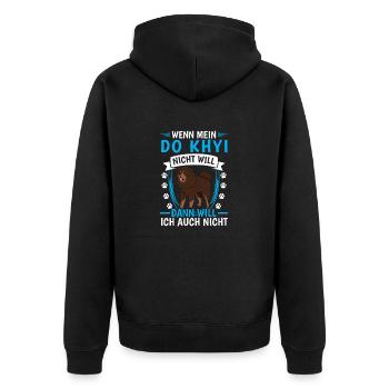 Do Khyi doesn't want a Tibetan mastiff either - Unisex Premium Organic Zip Hoodie - black - Back - Nico (187cm)