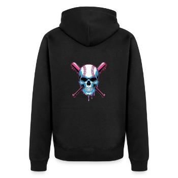 Baseball Skull Batte de Baseball - Veste à capuche bio Premium Unisexe - noir - Dos - Nico (187cm)