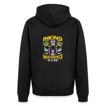 Tattoo Artist Inking Your Skin Tattoo Enthusiast - Unisex Premium Bio Zip Hoodie - Schwarz - Hinten - Nico (187cm)
