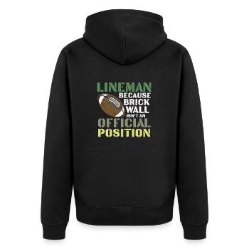 Lineman Football Wall Joke Design - Veste à capuche bio Premium Unisexe - noir - Dos - Nico (187cm)