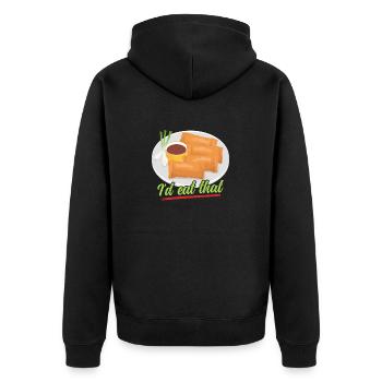 Lumpia Spring Roll Loempia Gift - Unisex Premium Organic Zip Hoodie - black - Back - Nico (187cm)