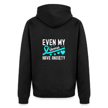 Anxiety disorder Anxiety disorder - Unisex Premium Organic Zip Hoodie - black - Back - Nico (187cm)