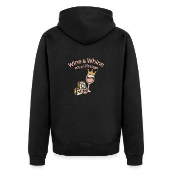 Alleinerziehende Mutter -chaos -koordinatorin Wine - Unisex Premium Bio Zip Hoodie - Schwarz - Hinten - Nico (187cm)