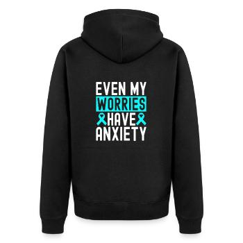 Anxiety disorder Anxiety disorder - Unisex Premium Organic Zip Hoodie - black - Back - Nico (187cm)