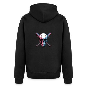 Baseball Skull Batte de Baseball - Veste à capuche bio Premium Unisexe - noir - Dos - Nico (187cm)