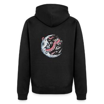 Space Battle with Alien Tentacles - Unisex Premium Organic Zip Hoodie - black - Back - Nico (187cm)