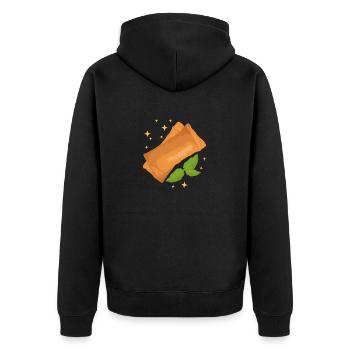 Lumpia Spring Roll Gifts - Unisex Premium Organic Zip Hoodie - black - Back - Nico (187cm)
